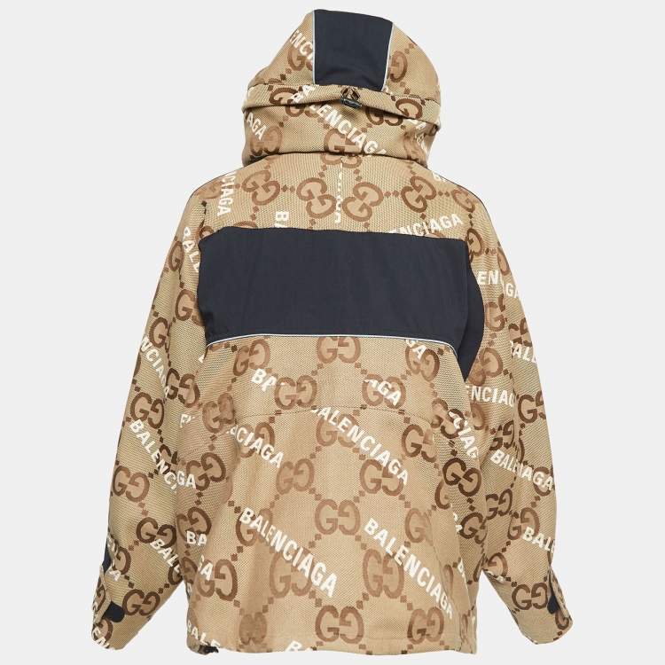 Pre Owned Gucci x Balenciaga Beige The Hacker Project Jumbo GG Canvas Jacket S
