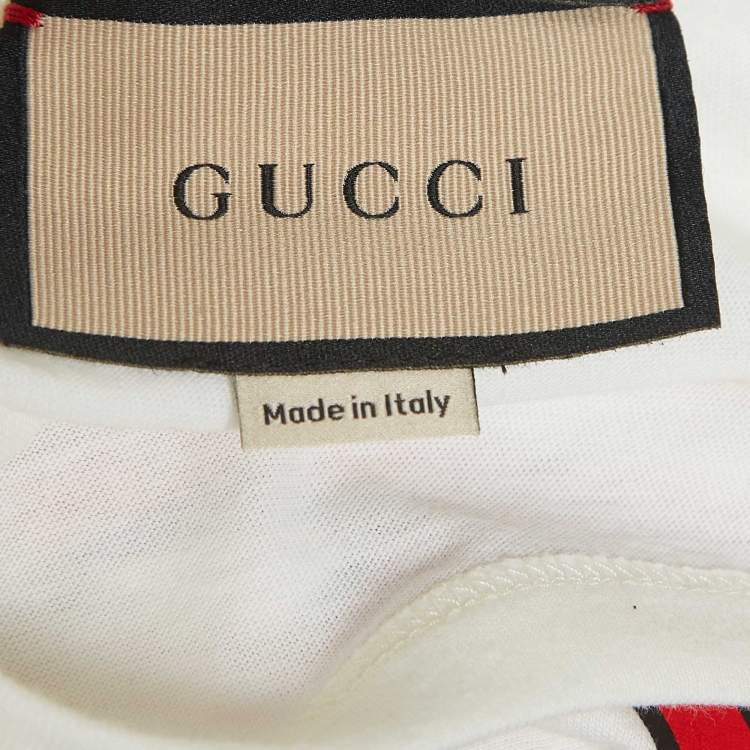 Pre Owned Gucci White Interlocking G Print Cotton Crop T-Shirt XS