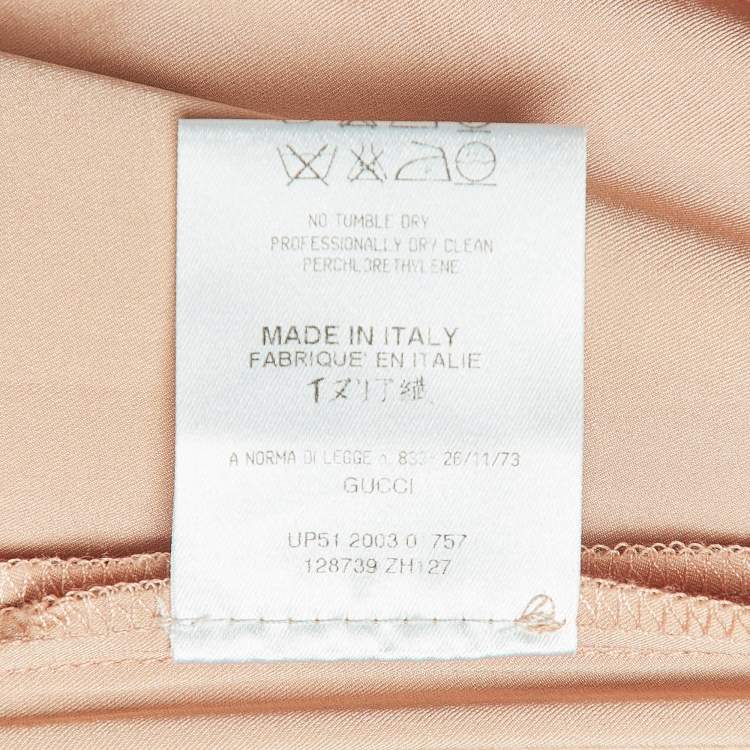 Pre Owned Gucci Beige Silk Asymmetric Midi Skirt M