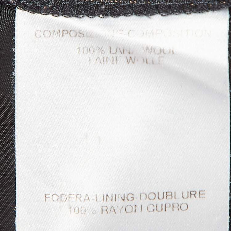 Pre Owned Gucci Black Pinstripe Wool Formal Trousers M