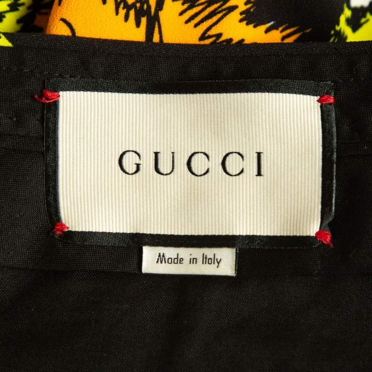 Pre Owned Gucci Multicolor Leopard Print Stretch Crepe Culottes S