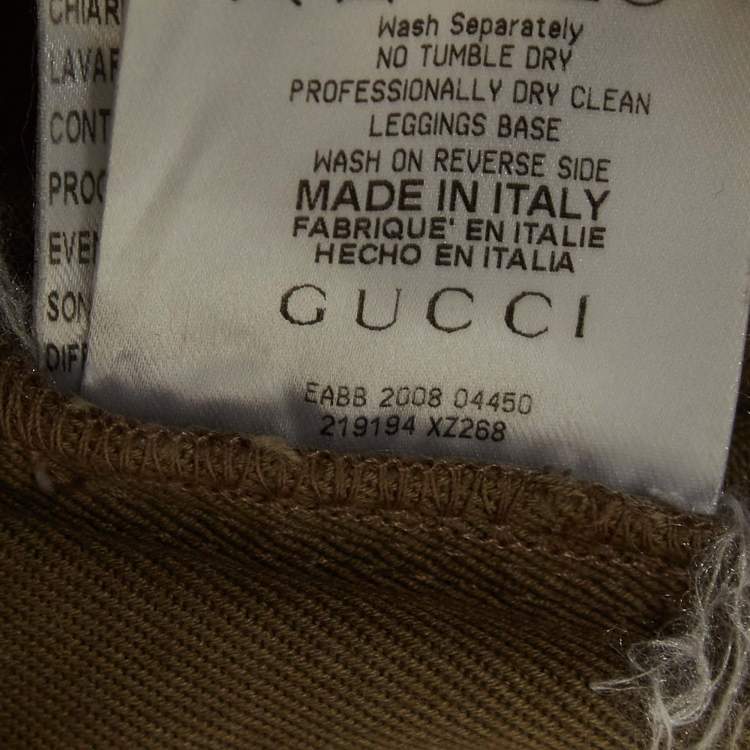 Pre Owned Gucci Green Cotton Zipper Detail Jeans S Waist 28''