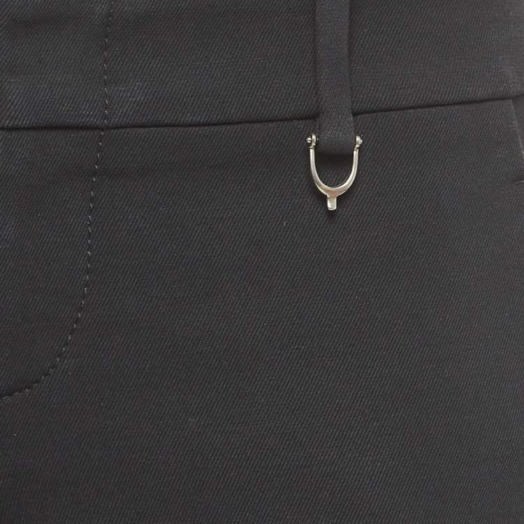 Pre Owned Gucci Black Cotton Blend Slim Fit Formal Trousers S