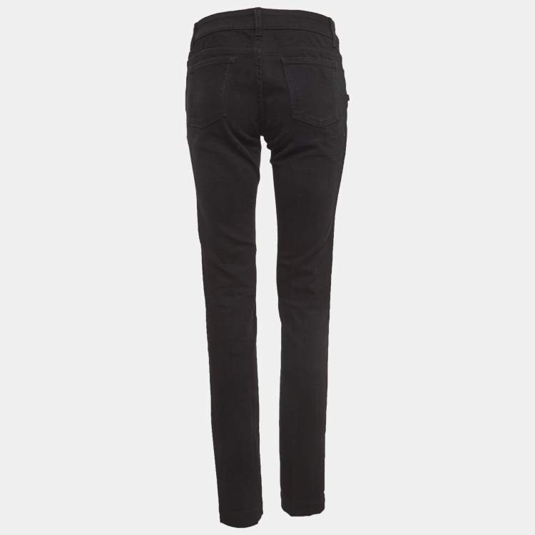 Pre Owned Gucci Black Denim Slim Fit Jeans M Waist 31''