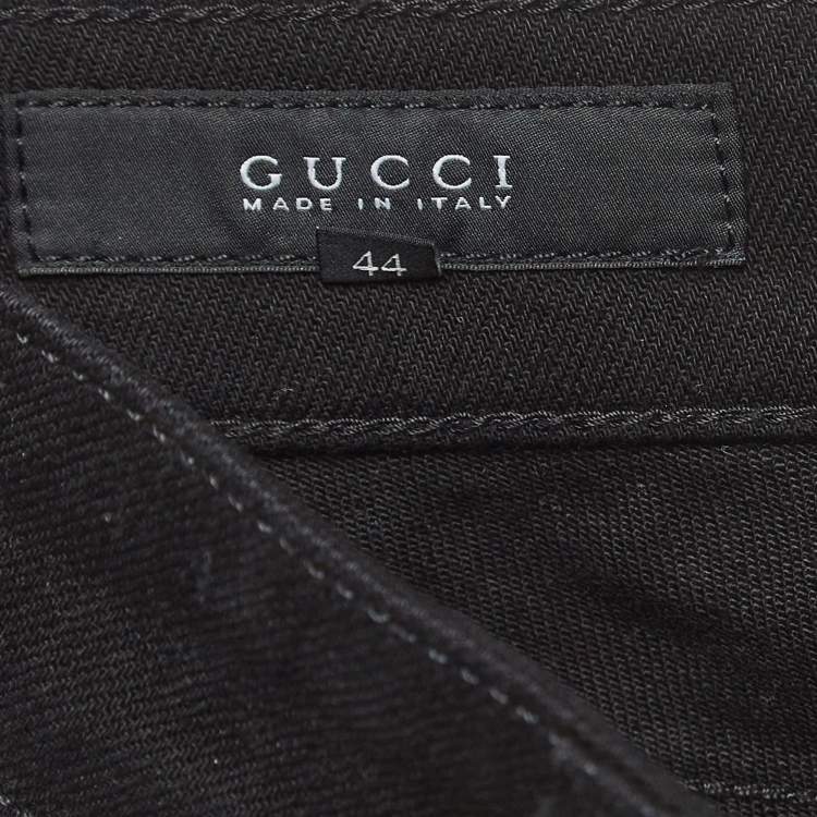 Pre Owned Gucci Black Denim Slim Fit Jeans M Waist 31''