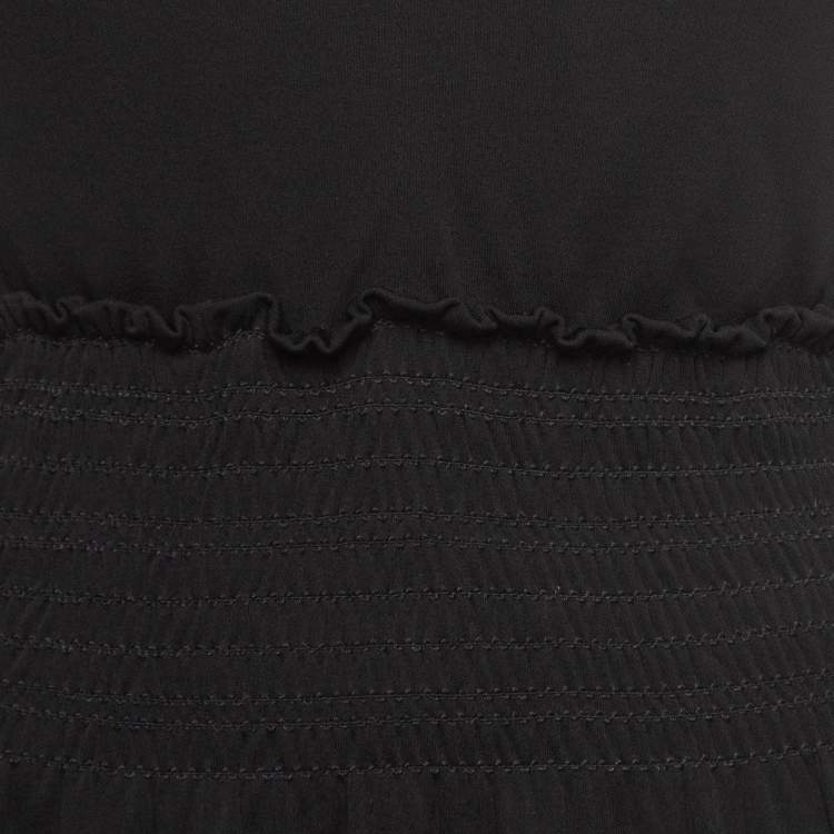 Pre Owned Gucci Black Jersey Smocked Sleeveless Top L