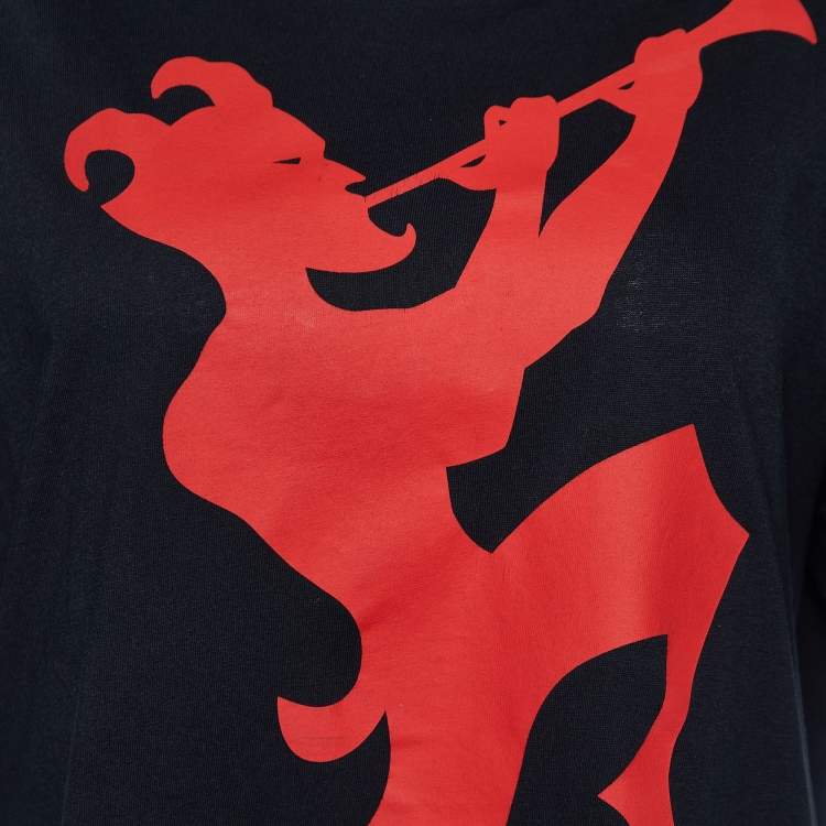 Pre Owned Gucci Black Chateau Marmont Print Cotton Oversized T-Shirt S 