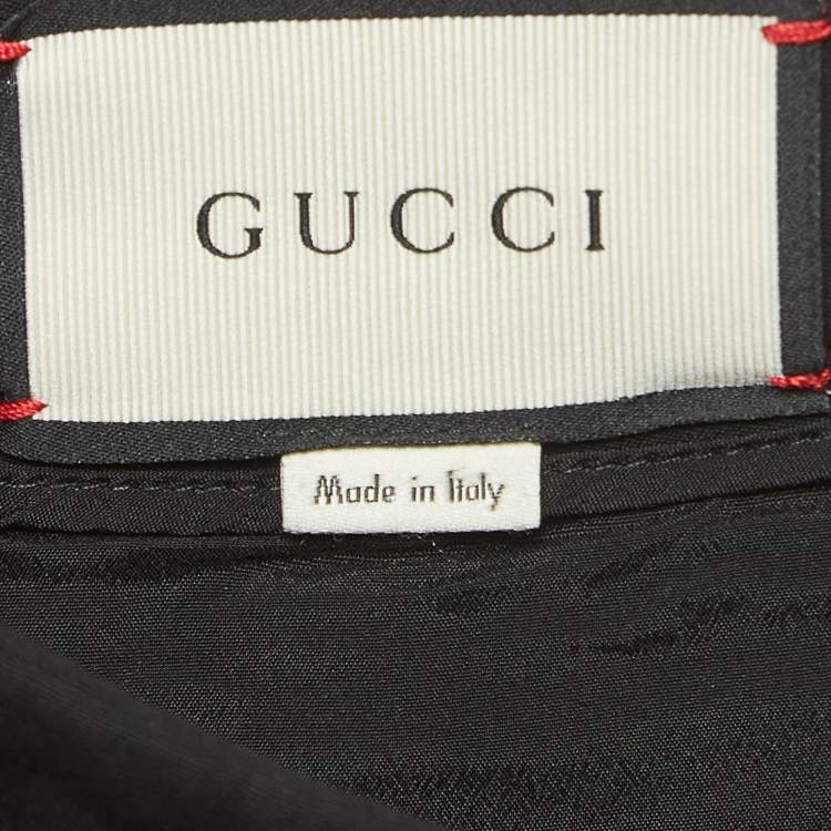 Pre Owned Gucci Black Stretch Cotton Lace Trimmed Skinny Pants M