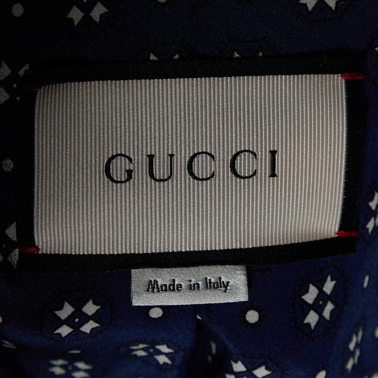 مملوكة مسبقًا Gucci Black Leather Web Trim Appliqued Button Front Jacket L