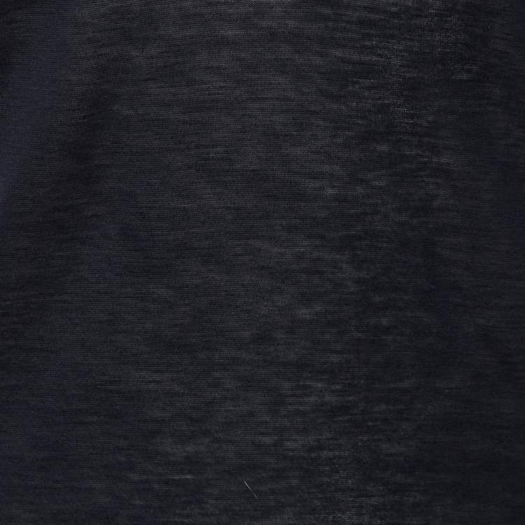 Pre Owned Gucci Black Cotton Stud Detail Long Sleeve Top S