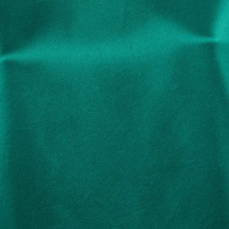 Pre Owned Gucci Dark Green Stretch Silk Half Sleeve T-Shirt M