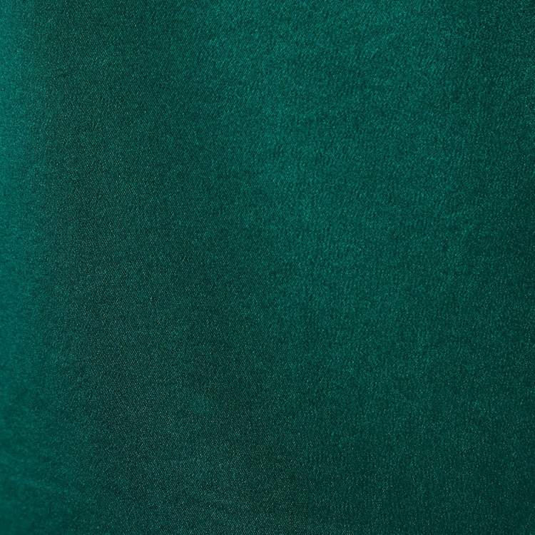 Pre Owned Gucci Dark Green Stretch Silk Half Sleeve T-Shirt M