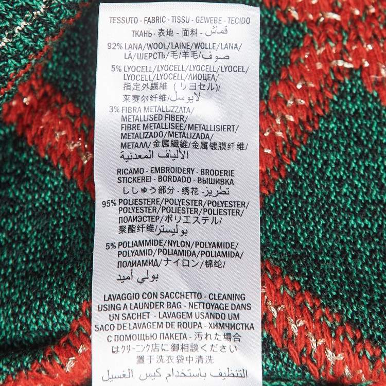 Pre Owned Gucci Green Embroidered Wool Blend Pullover Vest XS