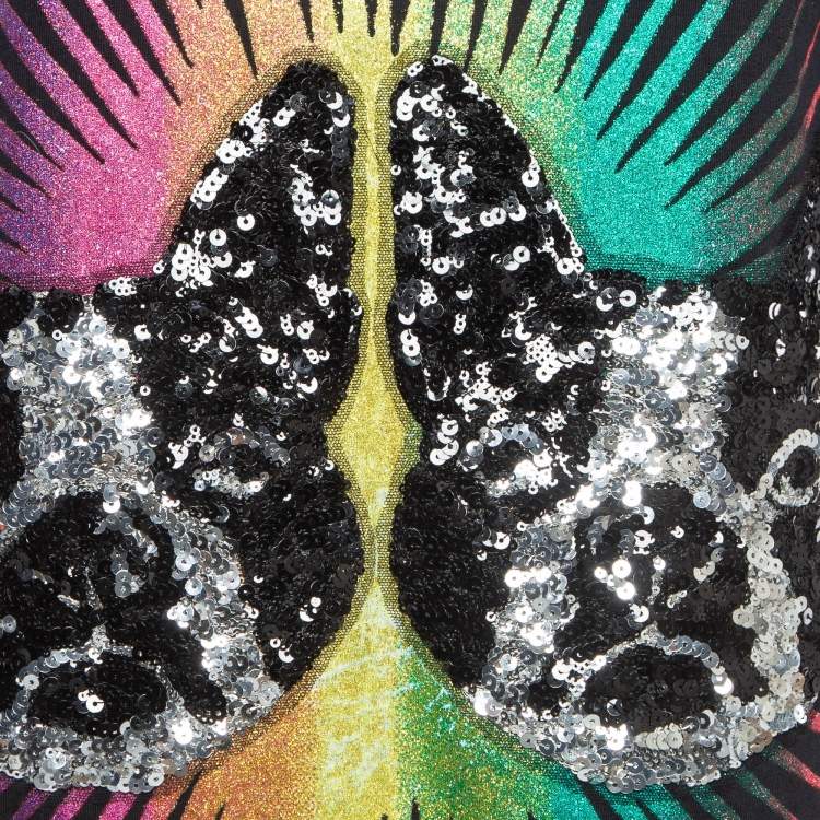 مملوكة مسبقًا Gucci Black Bosco & Orso Sequin Embellished Cotton Crew Neck T-Shirt S