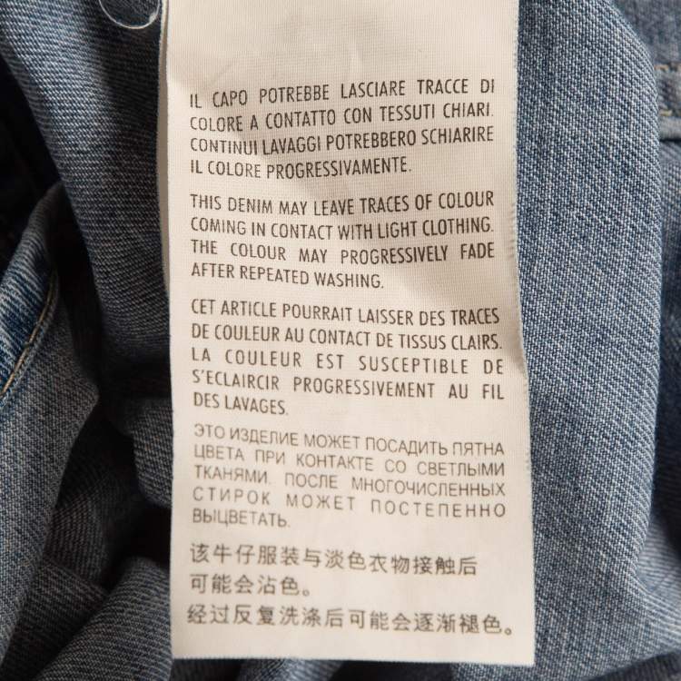 Pre Owned Gucci Blue Washed Denim Long Sleeve Shirt S
