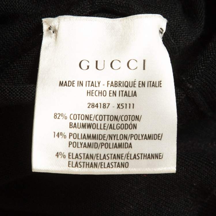 Pre Owned Gucci Black Cotton Twisted Detail Tank Top S