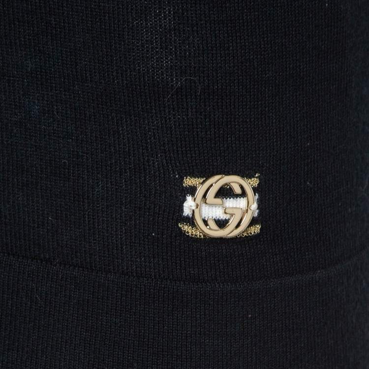 Pre Owned Gucci Black Cotton Twisted Detail Tank Top S