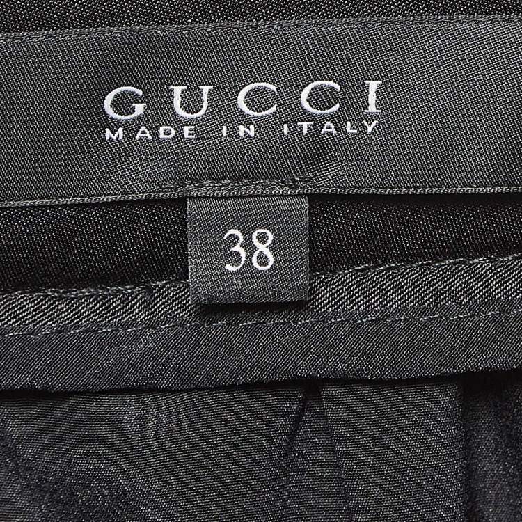 Pre Owned Gucci Black Velvet Midi Skirt S
