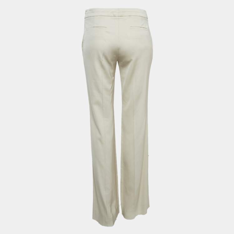 Pre Owned Gucci Light Beige Wool Blend Formal Trouser S