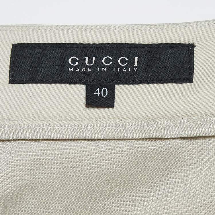 Pre Owned Gucci Light Beige Wool Blend Formal Trouser S