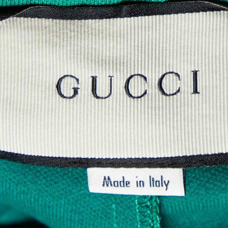 Pre Owned Gucci Green Tech-jersey Side Stripe Stirrup Leggings XS