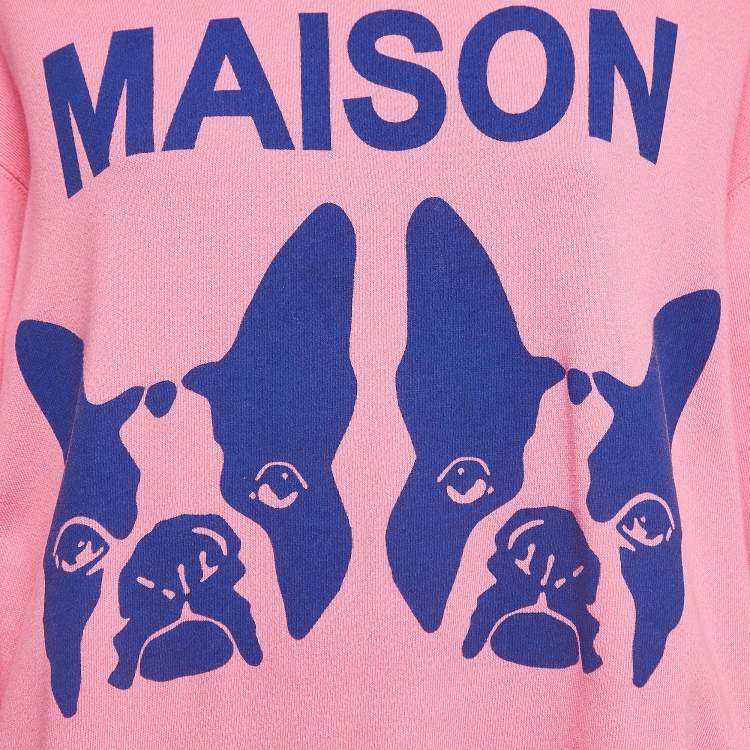 Pre Owned Gucci Pink Printed and Studded Cotton Sweatshirt M