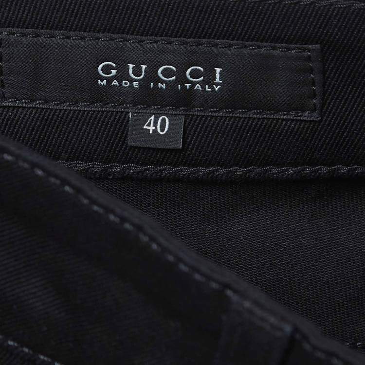 Pre Owned Gucci Black Denim Low Rise Jeans S Waist 30"
