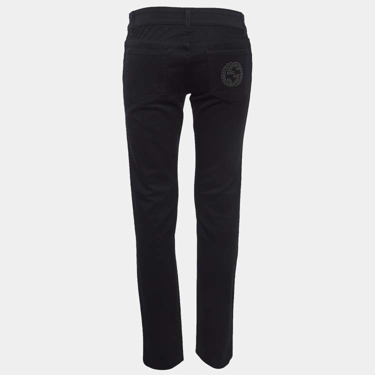 Pre Owned Gucci Black Denim Low Rise Jeans S Waist 30"