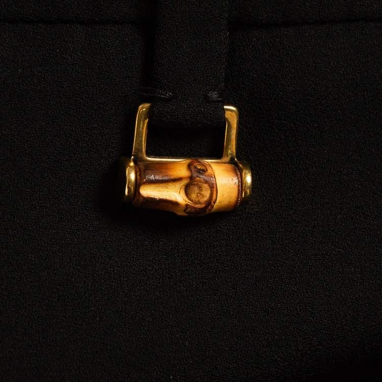 Pre Owned Gucci Black Crepe Flared Trousers S