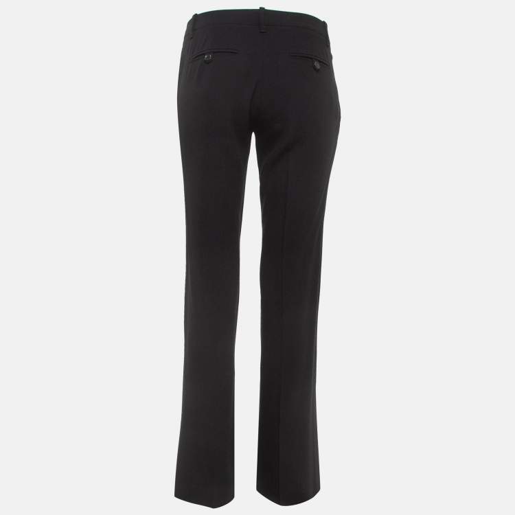 Pre Owned Gucci Black Crepe Flared Trousers S