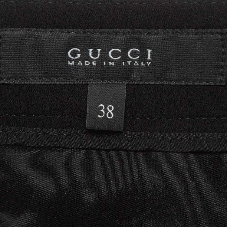 Pre Owned Gucci Black Crepe Flared Trousers S