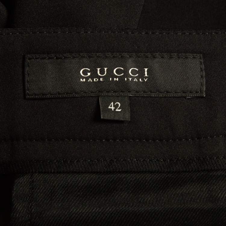 Pre Owned Gucci Black Studded Jersey Trousers M