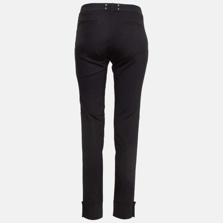 Pre Owned Gucci Black Studded Jersey Trousers M