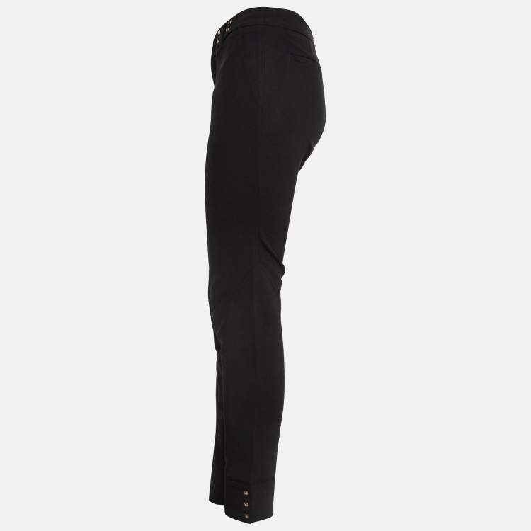 Pre Owned Gucci Black Studded Jersey Trousers M