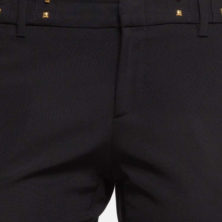 Pre Owned Gucci Black Studded Jersey Trousers M