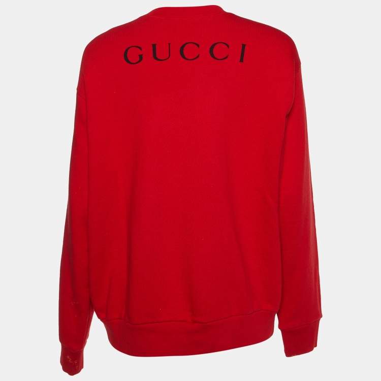 مملوكة مسبقًا Gucci Red Cotton Paramount Pictures® Edition Sequin Sweatshirt S