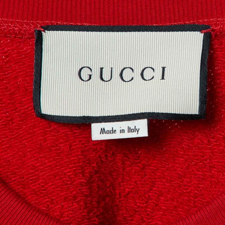 مملوكة مسبقًا Gucci Red Cotton Paramount Pictures® Edition Sequin Sweatshirt S