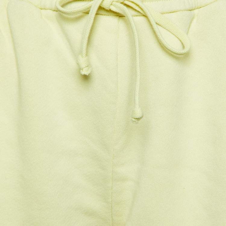 Pre Owned Gucci Yellow Cotton Logo Patch Shorts M