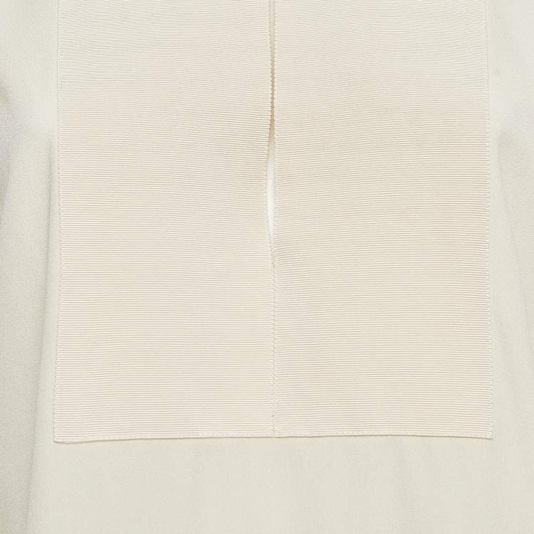 Pre Owned Gucci Beige Crepe Full Sleeves Top M