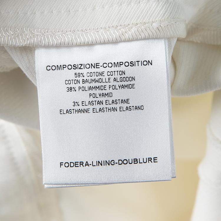 Pre Owned Gucci Cream High Waist Slim Fit Pants S