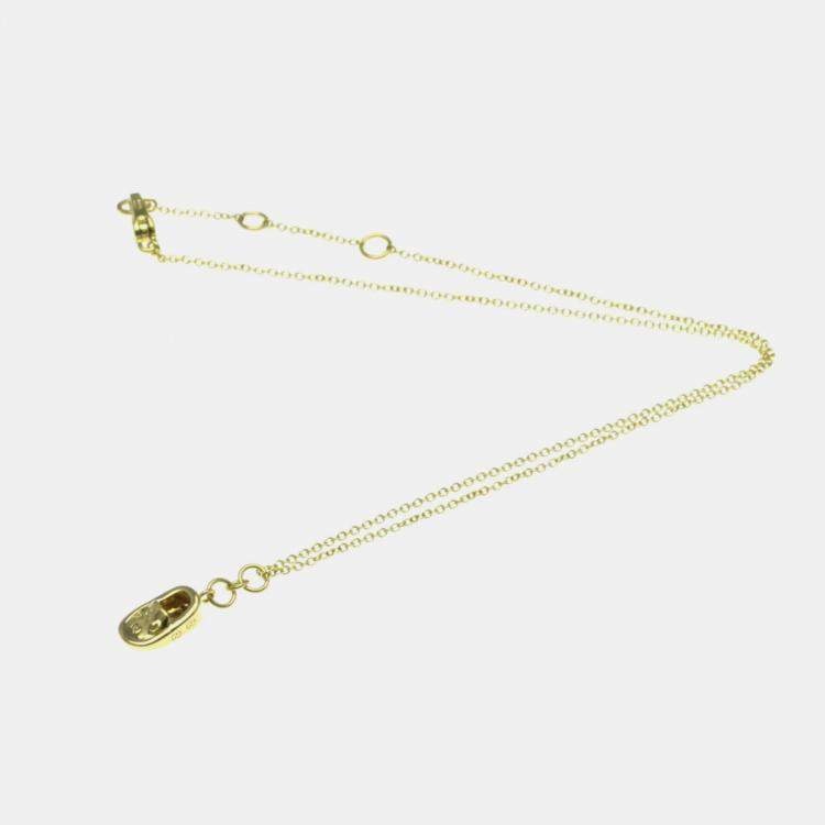 Pre Owned Gucci Bit Loafer Necklace Yellow Gold 18K No Stone Necklace 