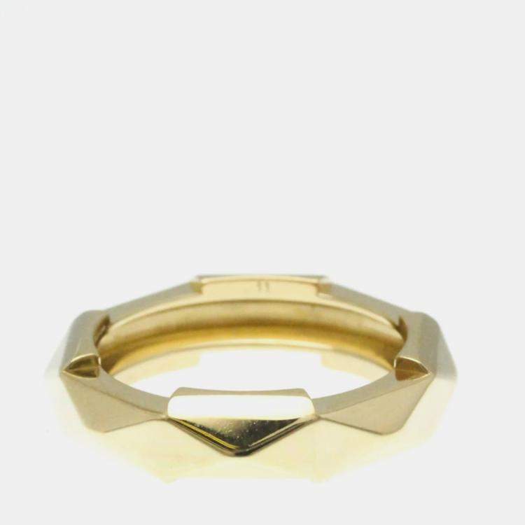 Pre Owned Gucci Studded 18K Yellow Gold Band Ring