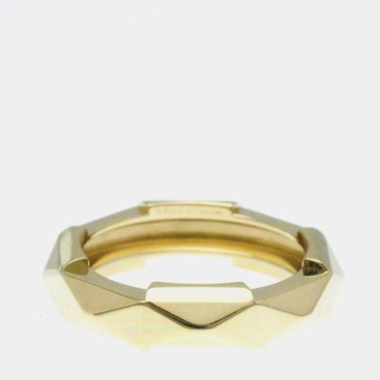 Pre Owned Gucci Studded 18K Yellow Gold Band Ring