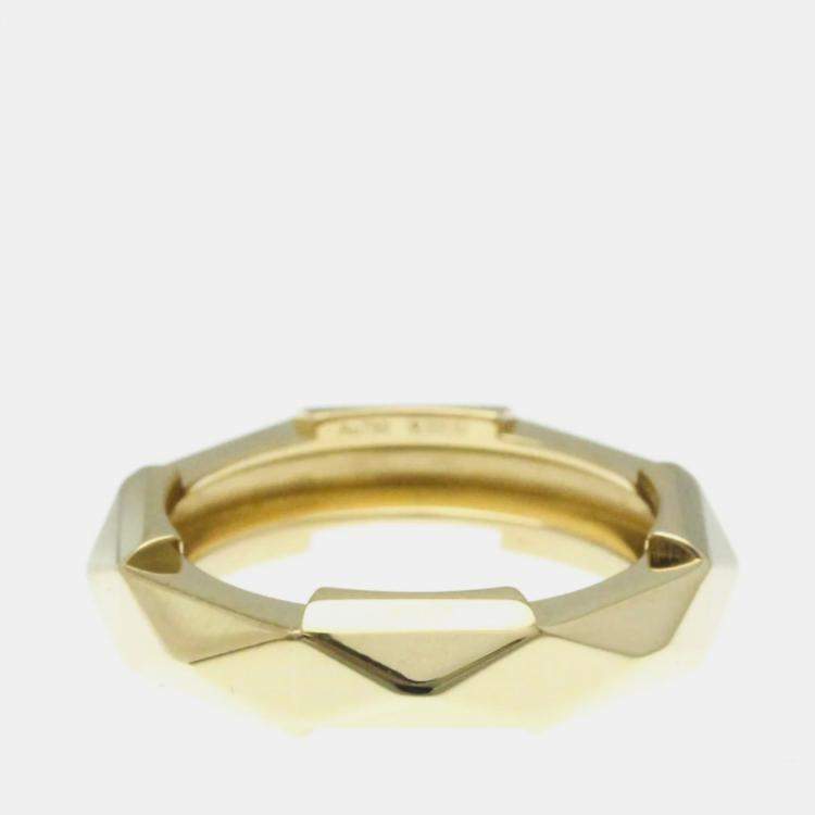 Pre Owned Gucci Studded 18K Yellow Gold Band Ring