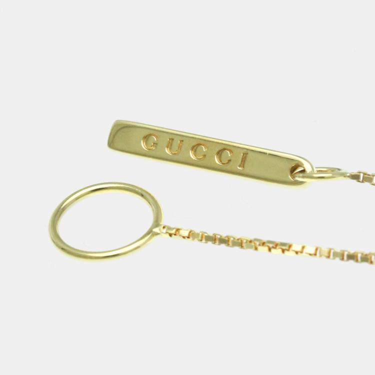 Pre Owned Gucci GG 18K Yellow Gold Lariat Necklace