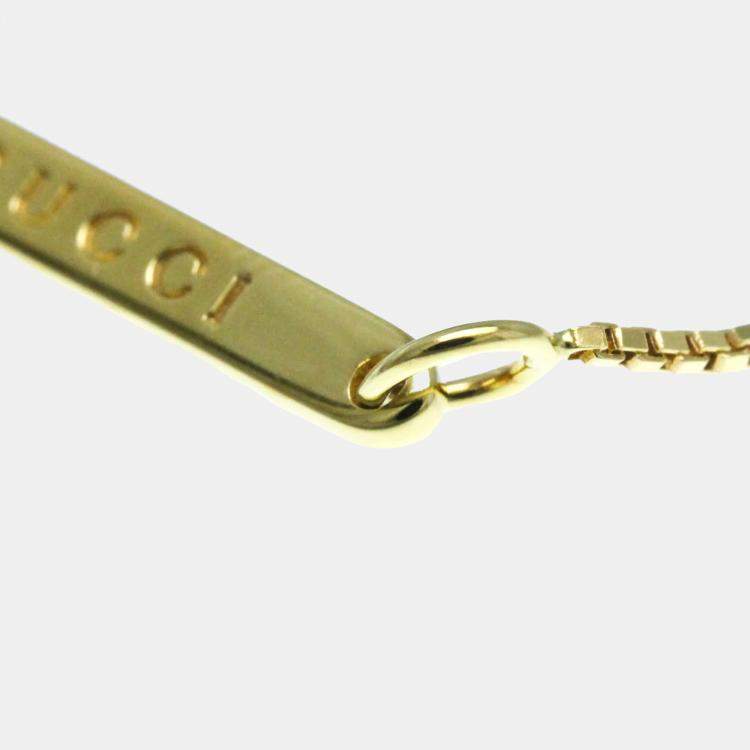 Pre Owned Gucci GG 18K Yellow Gold Lariat Necklace