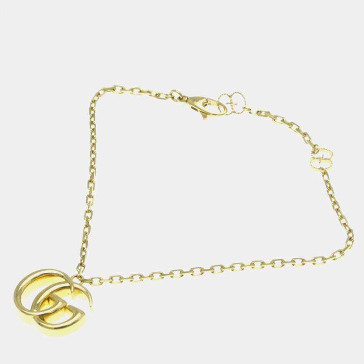 Pre Owned Gucci GG Marmont Bracelet Yellow Gold 18K Charm Bracelet