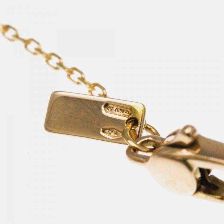 Pre Owned Gucci Icon Toile Necklace Pink Gold 18K Pendant Necklace Pink Gold