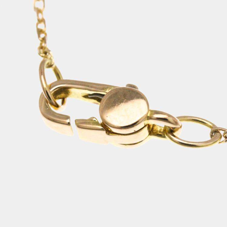 Pre Owned Gucci Icon No Stone 18K  Pink Gold  Fashion Pendant Necklace 
