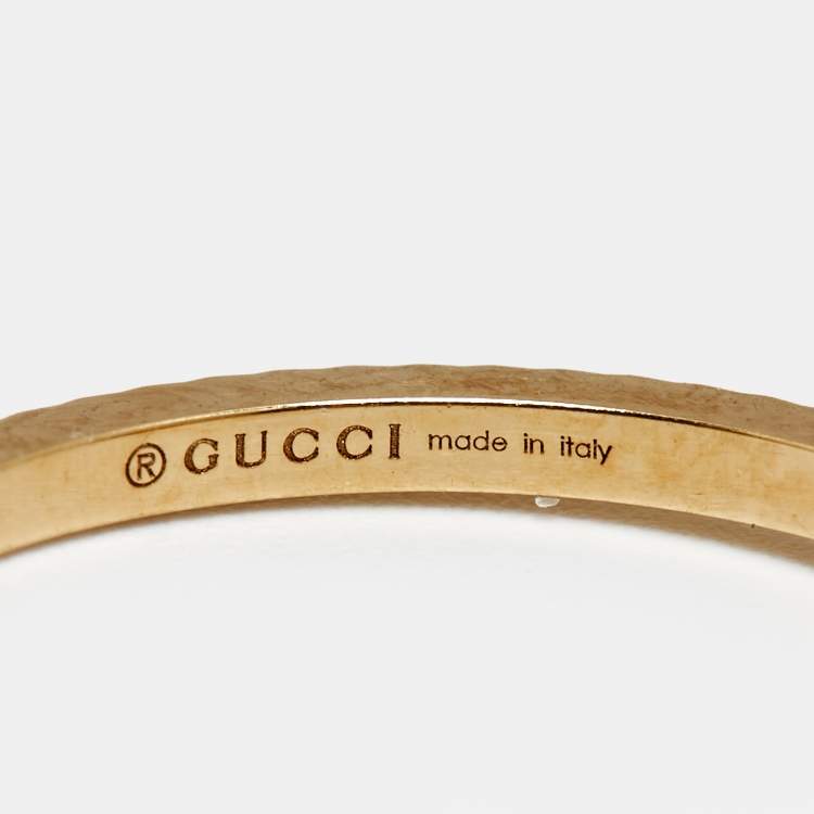 Pre Owned Gucci GG Running 18k Yellow Gold Charm Ring Size 49